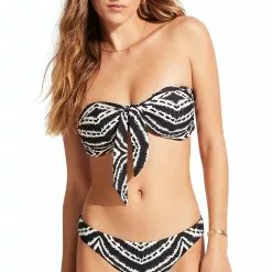 Seafolly Zanzibar Twist Tie Front Bandeau Bikini Tops