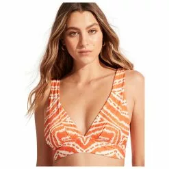 Seafolly Women's Zanzibar V Neck Crop Top - Bikinitop -Outlet Seafolly Winkel seafolly womens zanzibar v neck crop top bikinitop detail 4